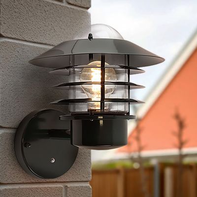 Stainless Steel outdoor wall light with dusk to dawn sensor green, Felice, IP44