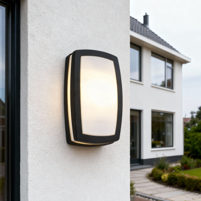 Modern outdoor light black, Serge, IP44