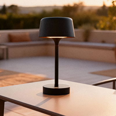Modern outdoor table lamp black, Emily, 3W, 3000K LED, IP44, 3-step dimmable