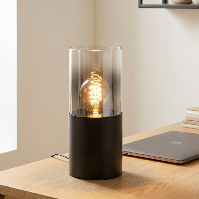 Modern table lamp black, Huy, with switch