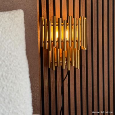 Modern wall light brass, Joelle, with switch