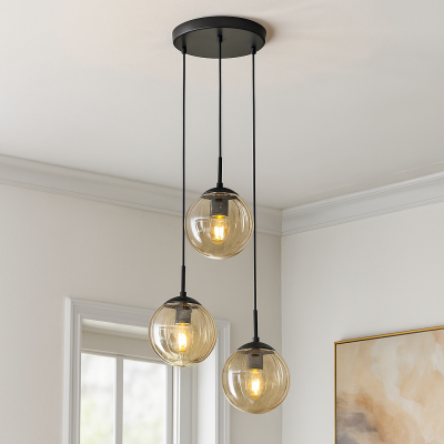 Retro pendant light amber, Rifka