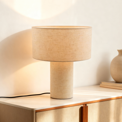 Modern table lamp beige, Timmy, with switch