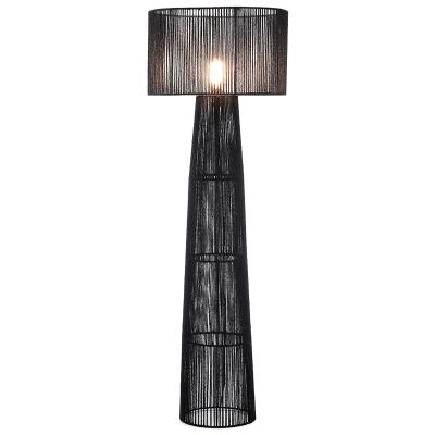 Rustic floor lamp black, Sanny, with switch