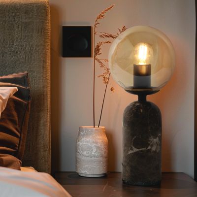 Marble table lamp amber, Alan, with switch