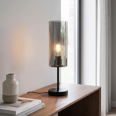 Modern table lamp grey, Gaya, with switch