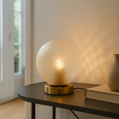 Retro table lamp transparent, Johnson, with switch