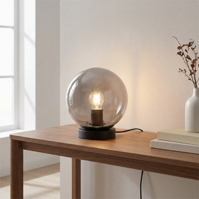 Modern table lamp grey, Dolf, with switch