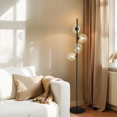 Design floor lamp amber, Remo, with switch