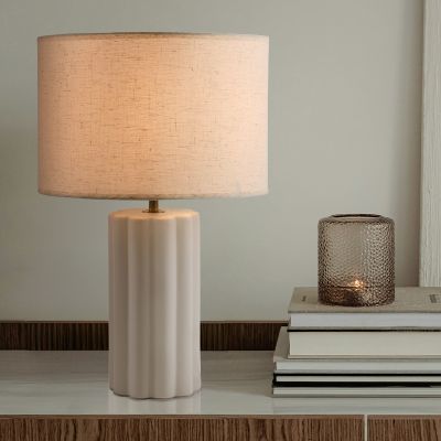 Rustic table lamp white, Juno, with switch