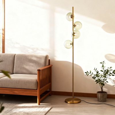 Design floor lamp green, Remo, with switch