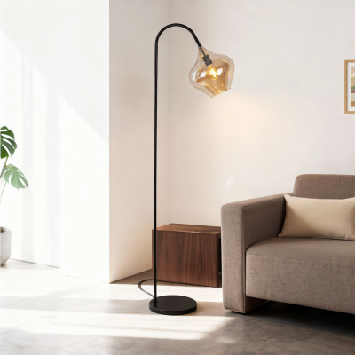 Design floor lamp amber, Sophia, with switch