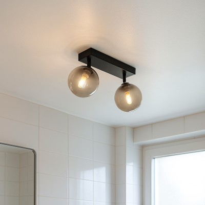 Modern bathroom ceiling light black, Amer, IP44