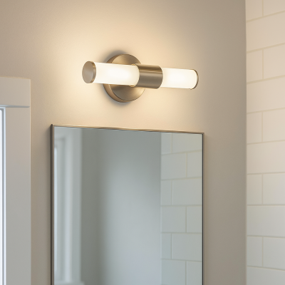 Modern bathroom wall light nickel, Callum, IP44