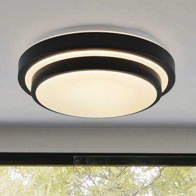 Modern bathroom ceiling light black, Jaro, 12W, 3000K LED, IP44