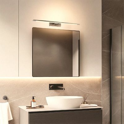 Modern mirror lighting nickel, Steffy, 8W, 3000K LED, IP44