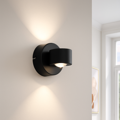 Modern up down wall light black, Izzet, 6W, 3000K LED