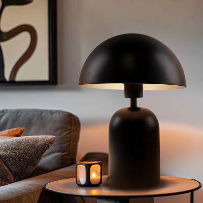 Modern table lamp black, Isha, with switch