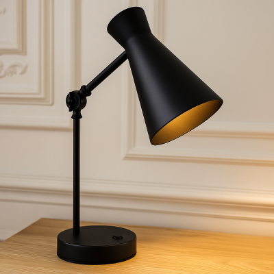 Modern table lamp black, Steve, with switch