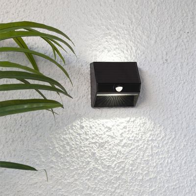 Plastic solar outdoor wall light black, Amier, 0,06W, 5000K LED, IP44