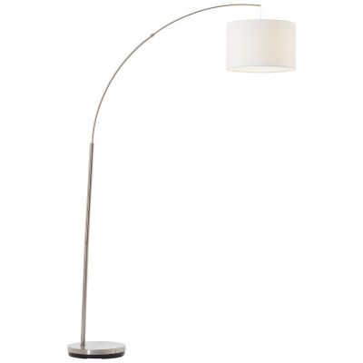 Fabric arc floor lamp white, Merinde, with switch