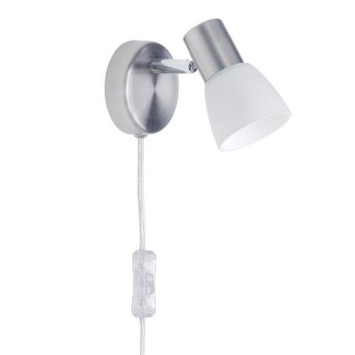 Metal wall light chrome, Alaya, with switch