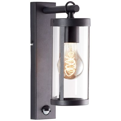 Modern outdoor wall light with motion sensor black, Sjoukje, IP44