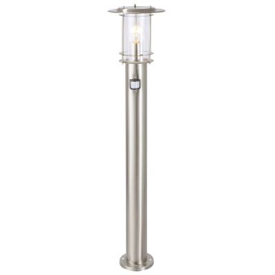 Metal outdoor floor lamp with motion sensor chrome, Shamayra, IP44