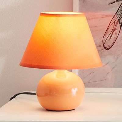Ceramic table lamp orange, Pilar, with switch