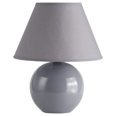 Ceramic table lamp grey, Pilar, with switch