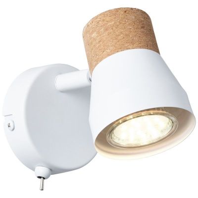 Cork wall light white, Charlotte, with switch