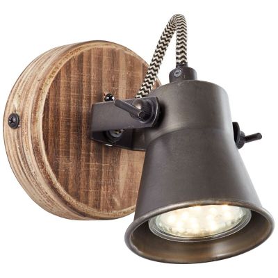 Wood wall spotlight brown, Carolyn