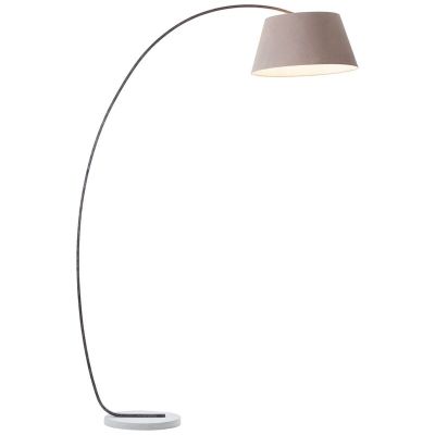 Concrete arc floor lamp brown, Haroun, with switch