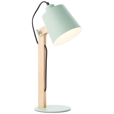 Wood table lamp green, Dorina, with switch