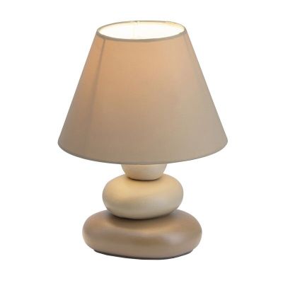 Ceramic table lamp brown, Omayma, with switch