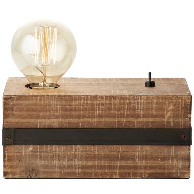Wood table lamp black, Asli, with switch