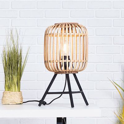 Industrial table lamp brown, Brain, with switch