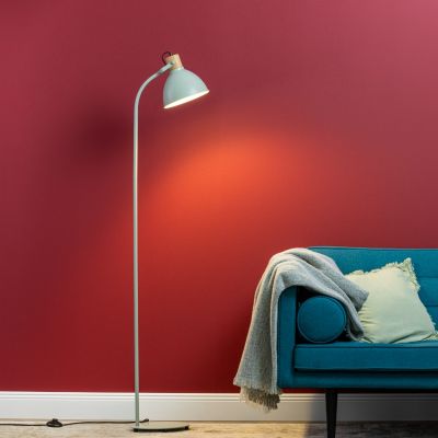 Rustic floor lamp green, Thalina, with switch