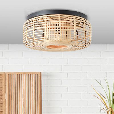 Wood flush ceiling light black, Deacon
