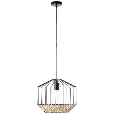 Wood pendant light black, Luisa