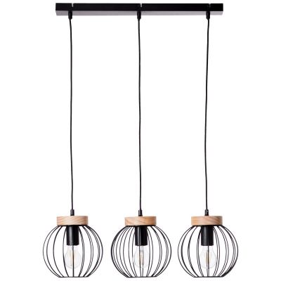 Wood pendant light black, Donato