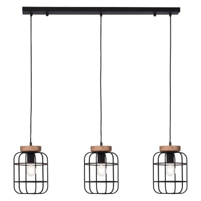 Wood dining table hanging lamp black, Taede