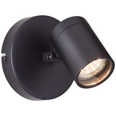 Modern wall spotlight black, Mutu, IP44