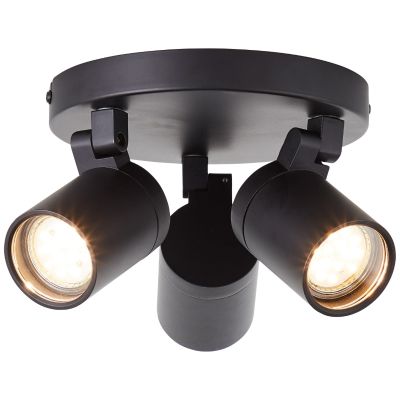 Modern ceiling spotlight black, Myrle, IP44