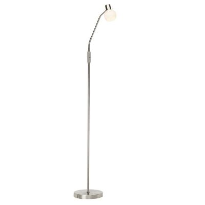 Metal floor lamp chrome, Jaydah, with switch