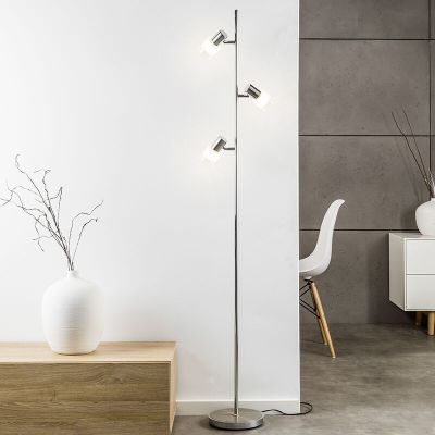 Metal floor lamp chrome, Blake, with switch