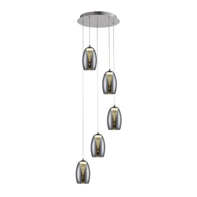 Modern dining table hanging lamp chrome, Aliyah, 5W, 3000K LED