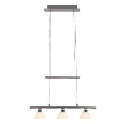 Glass pendant light chrome, Tromp, 5W, 3000K LED, with touch dimmer