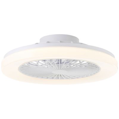 Modern ceiling fan white, Soren, 40W, warm to cold white adjustable LED, with remote control