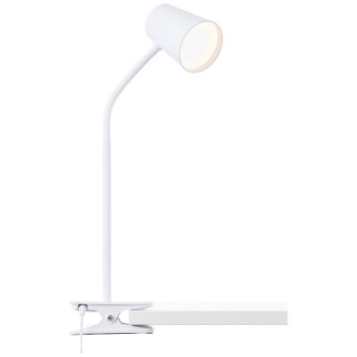 Plastic clip on light white, Musab, 7W, 3000K LED, 3-step dimmable